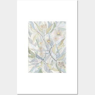 Soft Gentle Gum Leaves and Flowers Posters and Art